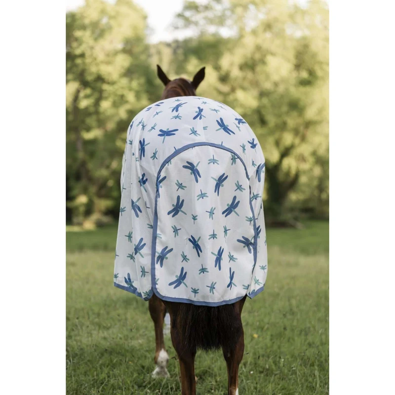 Amigo Couverture Anti-Mouches Dragonfly Print/Silver/Blue/Sage