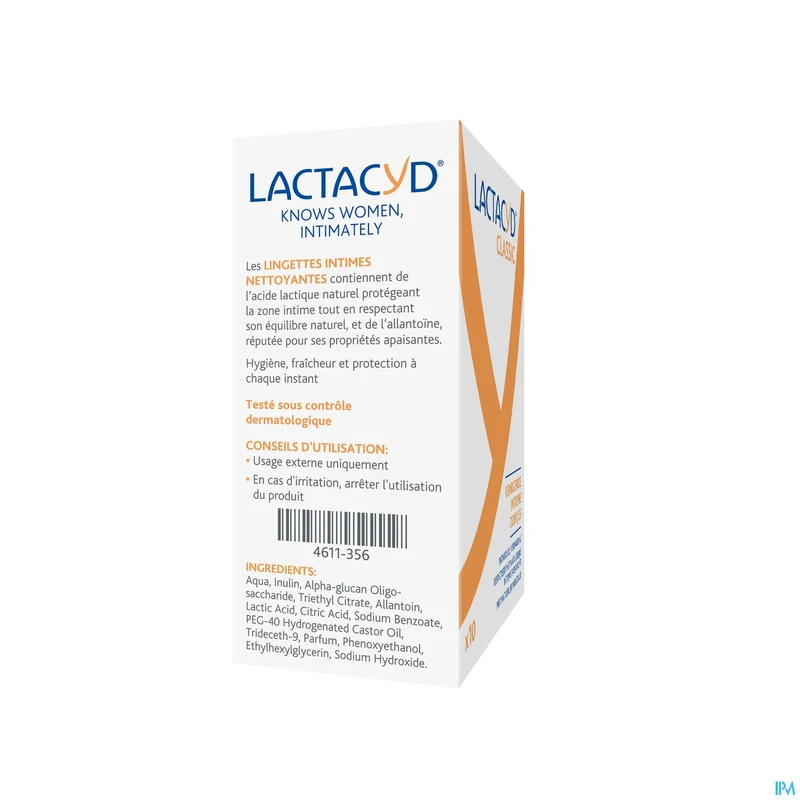 Lactacyd Classic Reinigende Intieme doekjes voor thuis of onderweg 10 stuks