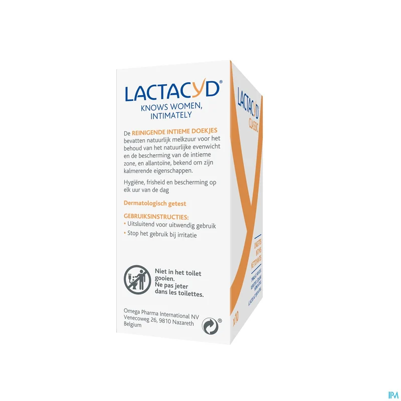 Lactacyd Classic Reinigende Intieme doekjes voor thuis of onderweg 10 stuks