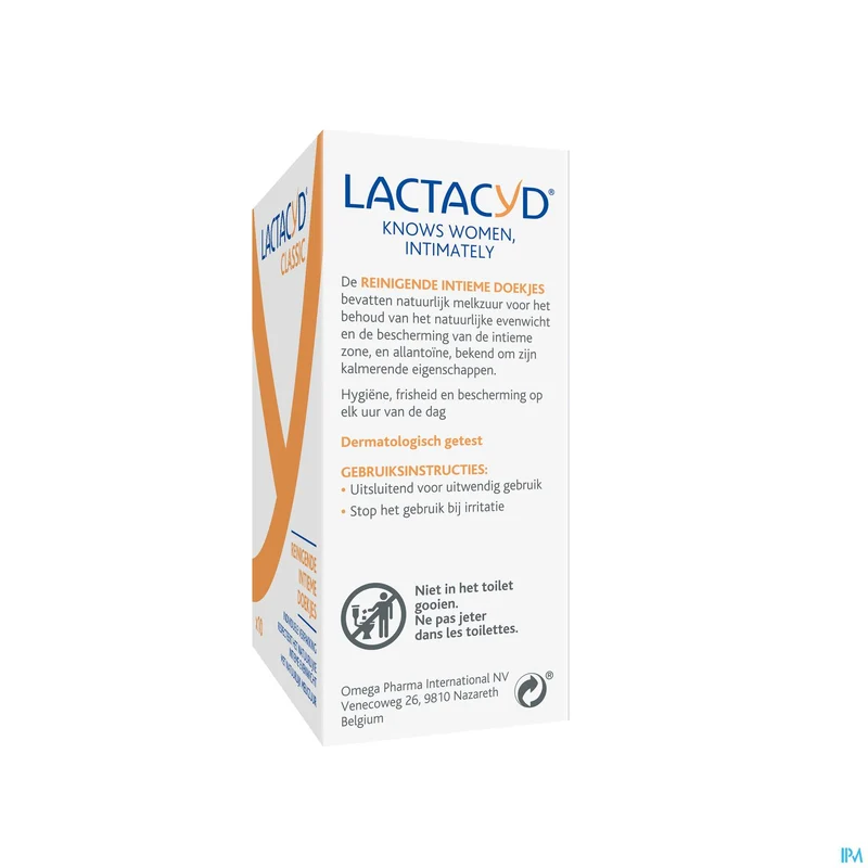 Lactacyd Classic Reinigende Intieme doekjes voor thuis of onderweg 10 stuks