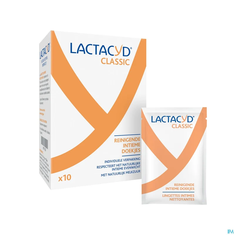 Lactacyd Classic Reinigende Intieme doekjes voor thuis of onderweg 10 stuks