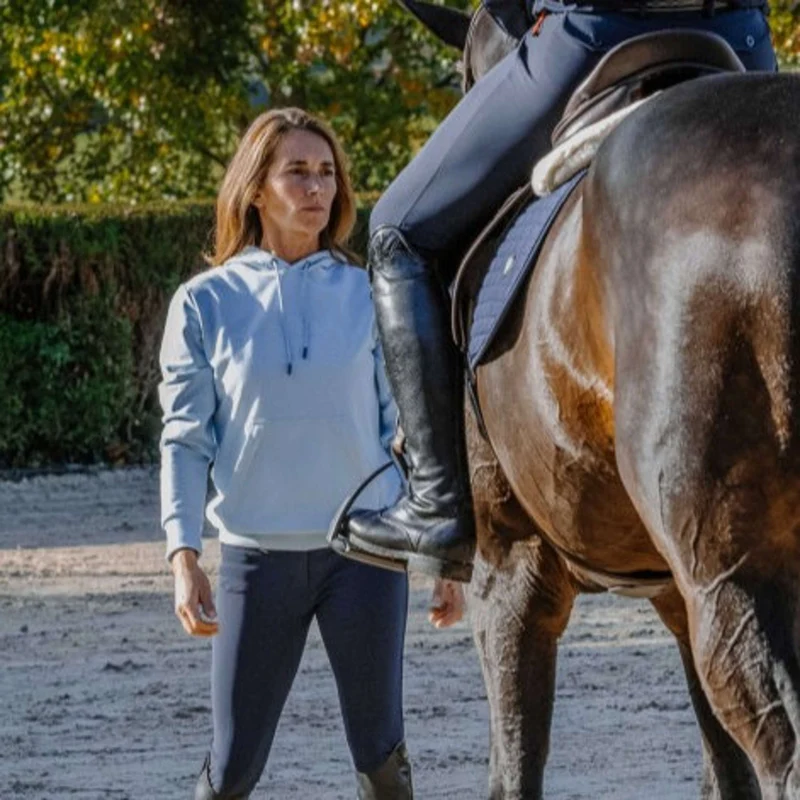 EQUITHÈME Pull col Hoodie Axel Unisex Bleu/Bleu clair