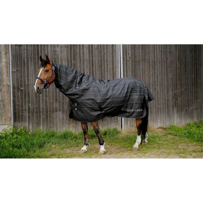 EQUITHÈME Couverture Imperméable TYREX Lumin 600D 0g Noir