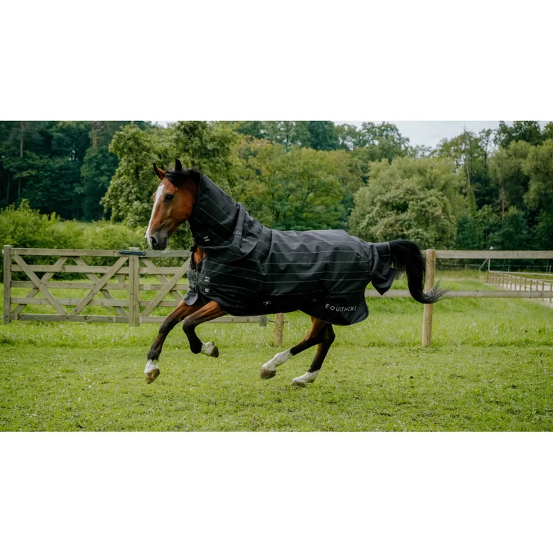 EQUITHÈME Couverture Imperméable TYREX Lumin 600D 0g Noir