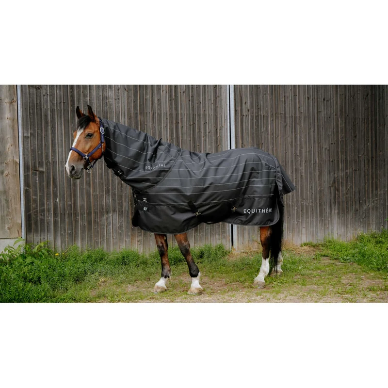 EQUITHÈME Couverture Imperméable Lumin 600D 50g Noir