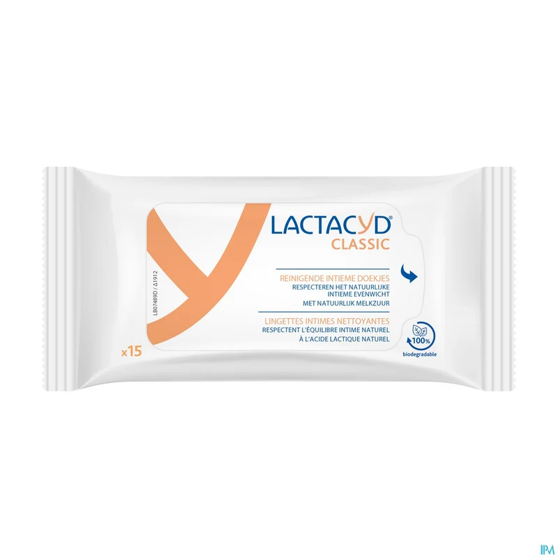 Lactacyd Classic Reinigende Intieme doekjes voor thuis of onderweg 15 stuks
