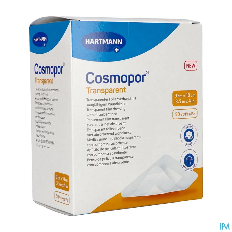 Cosmopor Transparent | 50 steriele wondverbanden 9x10cm | Wondzorg