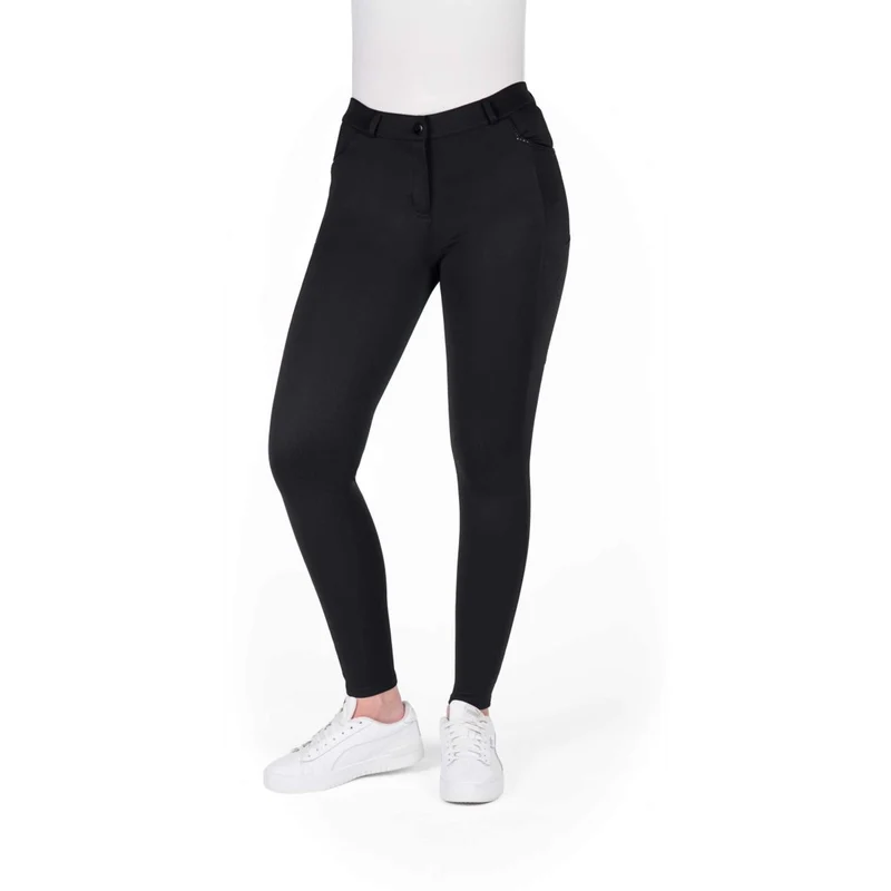 EQUITHÈME Pantalon d'Équitation Capucine Knee Grip Noir