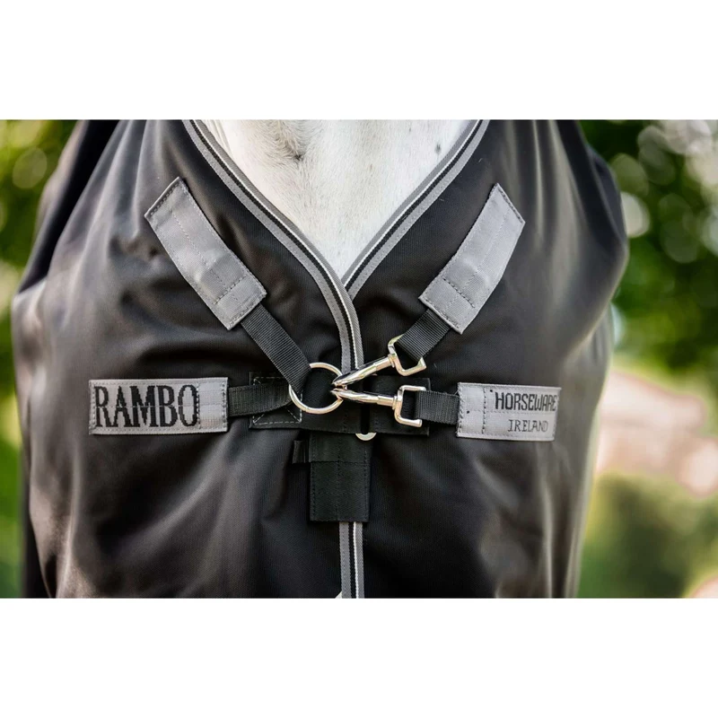 Rambo Turnout Rug 1680D Varilayer 250g Black/Thunderstorm Grey/Silver