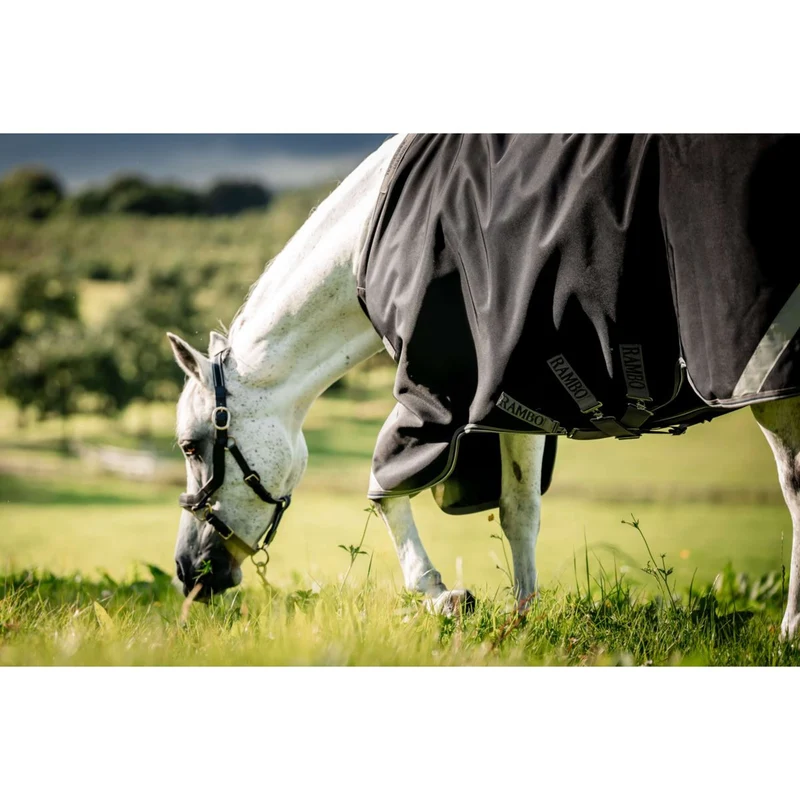 Rambo Turnout Rug 1680D Varilayer 250g Black/Thunderstorm Grey/Silver
