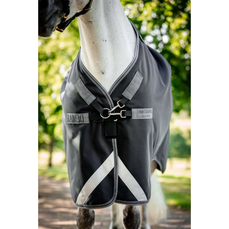Rambo Turnout Rug 1680D Varilayer 250g Black/Thunderstorm Grey/Silver