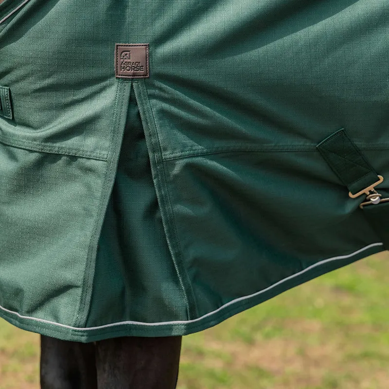 Agradi Horse Couverture d'Extérieur 1200D 0gr Bande Réfléchissante Vert