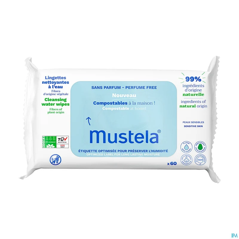 Mustela Reinigende Doekjes Water Z/parfum 60