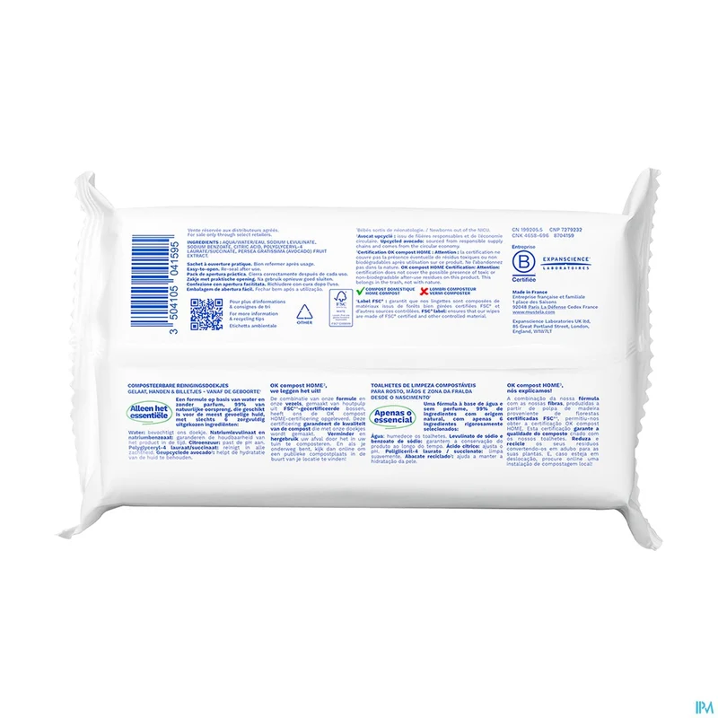 Mustela Reinigende Doekjes Water Z/parfum 60