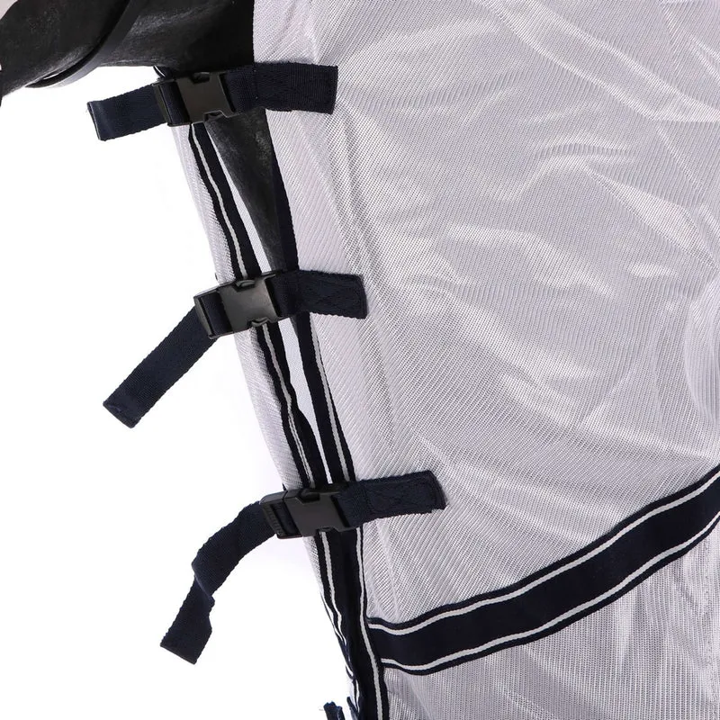 HORKA Couverture Anti-Mouches Mesh Fixe Cou Blanc