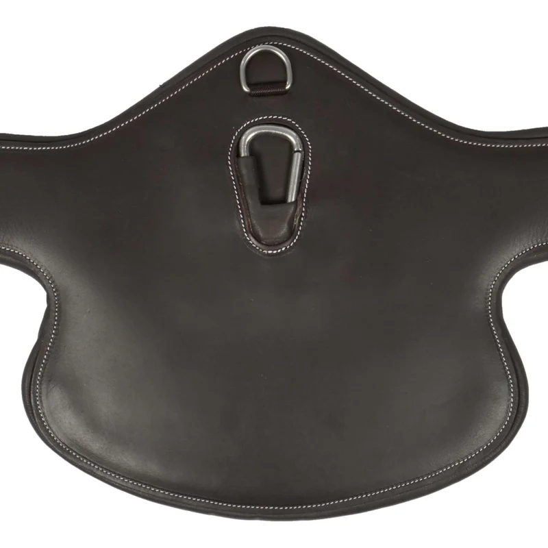 HORKA Sangle avec Protection de Ventre Cuir Marron/Argent