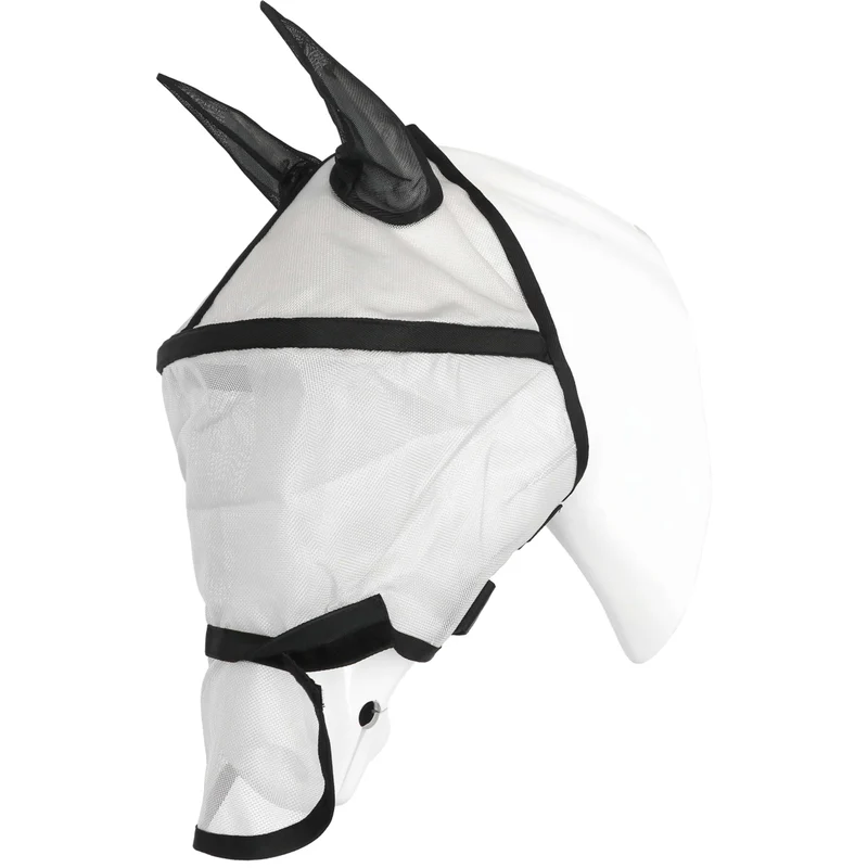 EQUITHÈME Masque Anti-Mouches Protec avec Protection UV Argent
