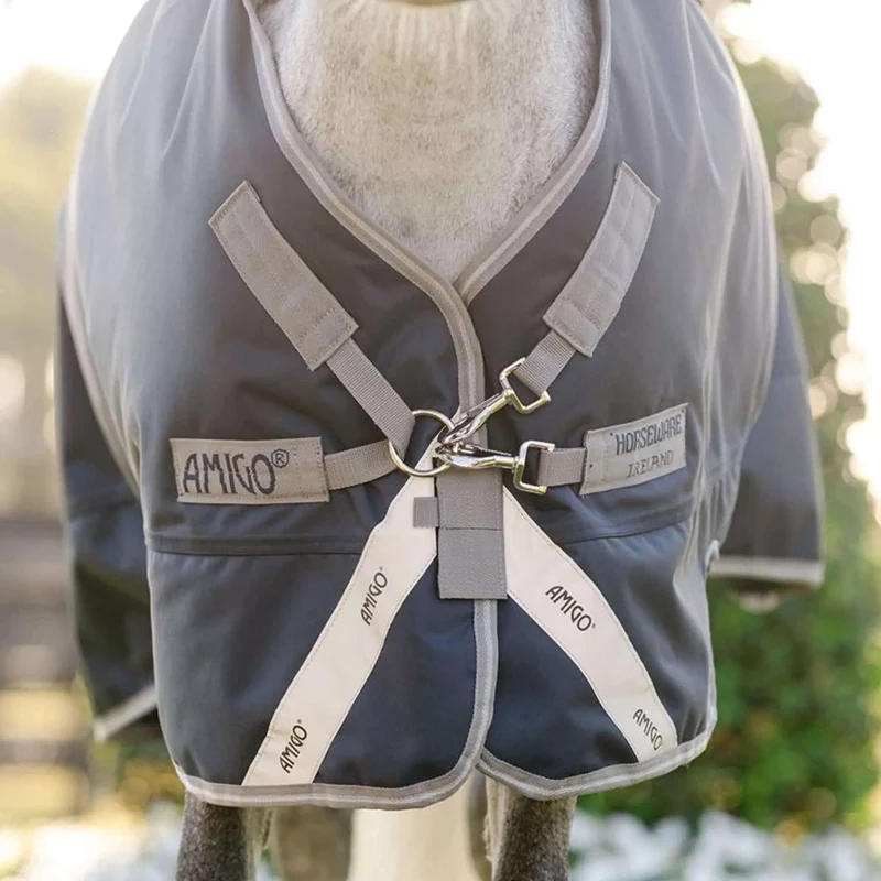 Amigo Chemise Turnout 1200D Plus Pony 0g Marine/Gris Titane/Argent