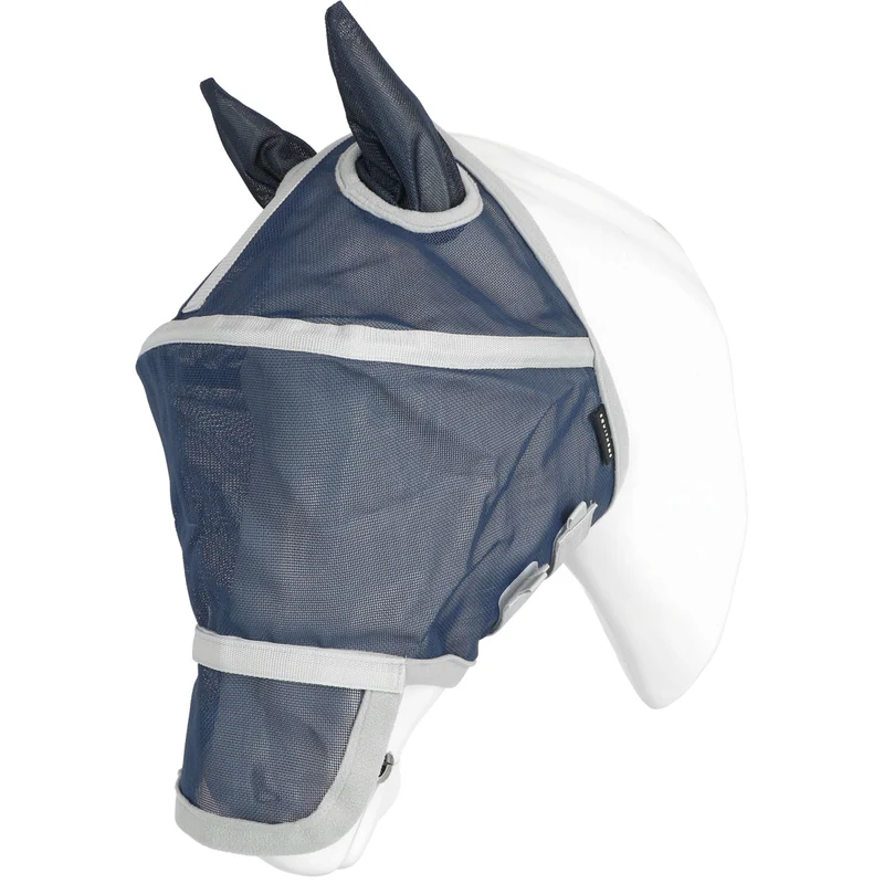 EQUITHÈME Masque Anti-Mouches Hoop avec Protection UV Marin