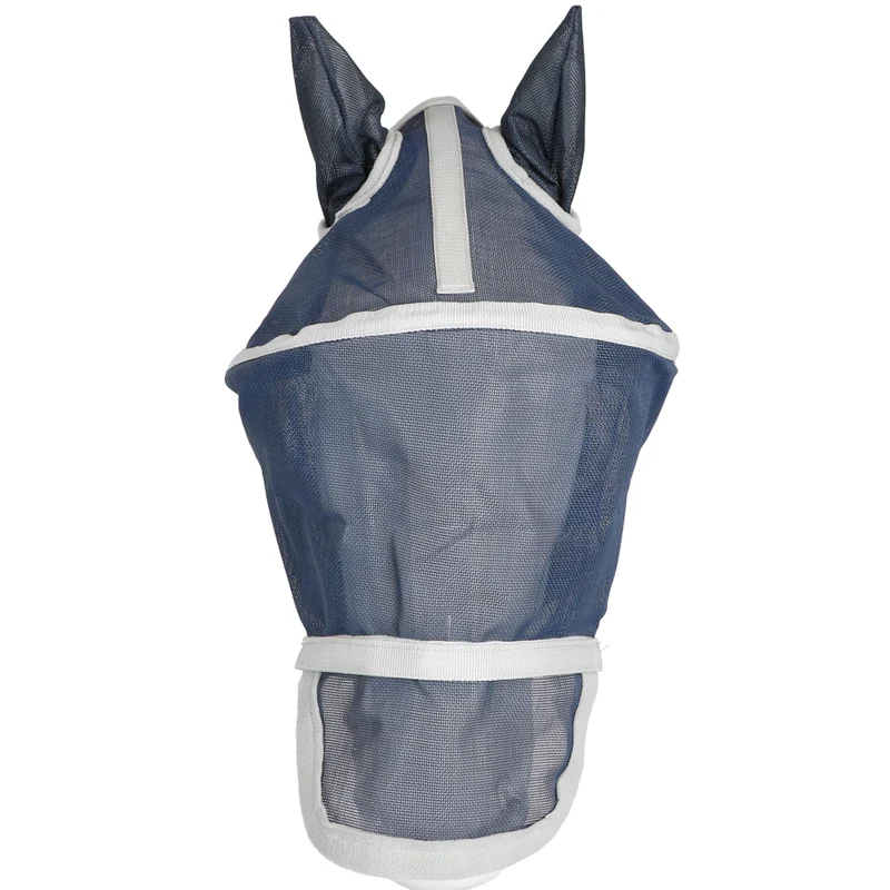 EQUITHÈME Masque Anti-Mouches Hoop avec Protection UV Marin