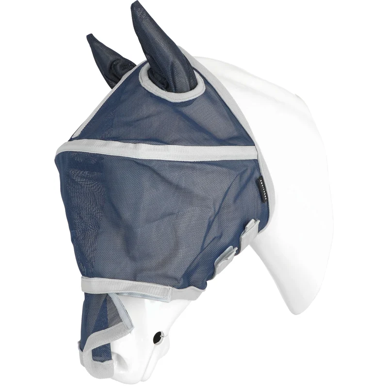 EQUITHÈME Masque Anti-Mouches Hoop avec Protection UV Marin