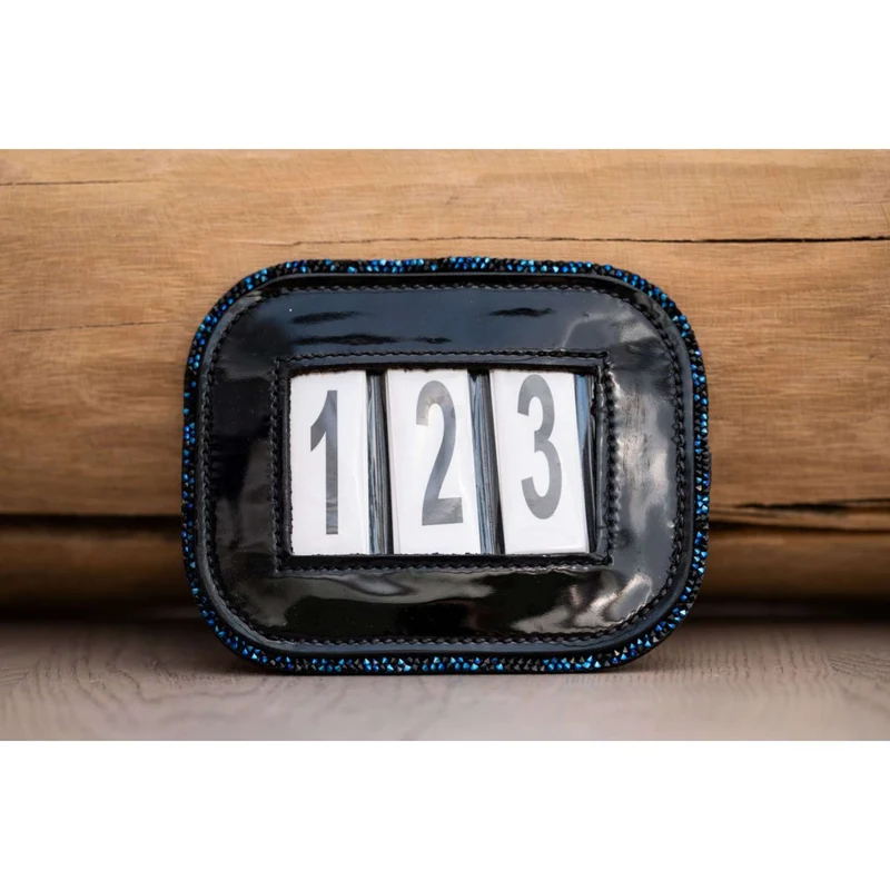 HB Porte-numéro Shine avec Paillette Noir/Marine Briller