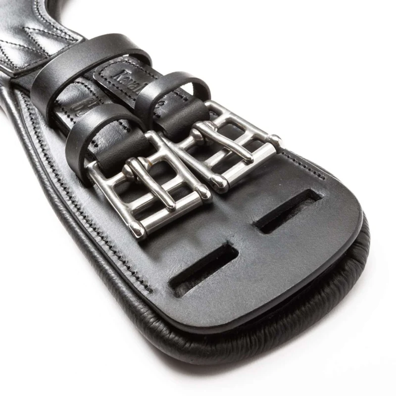 Kavalkade Sangle de Dressage Casper Oiled Leather avec Élastique Noir