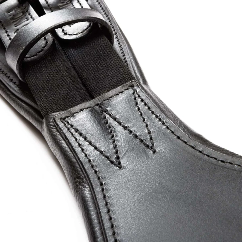 Kavalkade Sangle de Dressage Casper Oiled Leather avec Élastique Noir