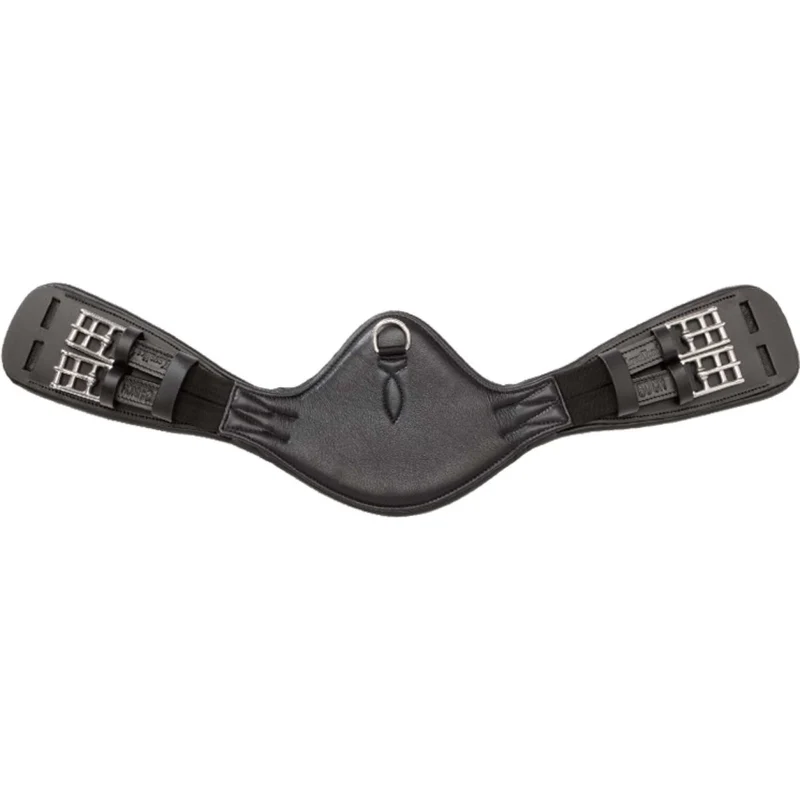 Kavalkade Sangle de Dressage Casper Soft Leather avec Élastique Noir