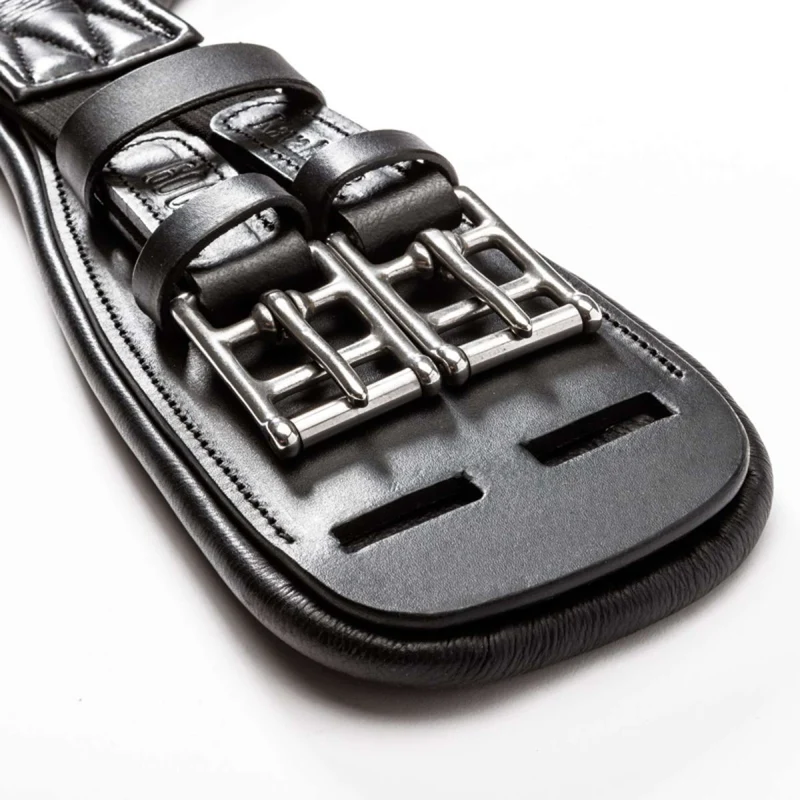 Kavalkade Sangle de Dressage Casper Soft Leather avec Élastique Noir