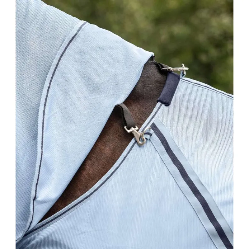 Waldhausen Couverture Anti-Mouches Protect avec Cou Indépendant Bleu clair/Bleu nuit