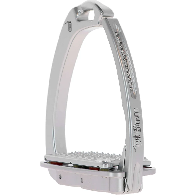 Tech Stirrups Étriers Venice Plus Swarovski Dressage Argent/Argent