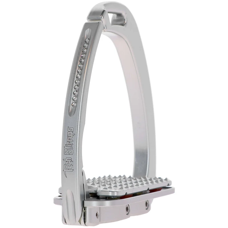 Tech Stirrups Étriers Venice Plus Swarovski Dressage Argent/Argent