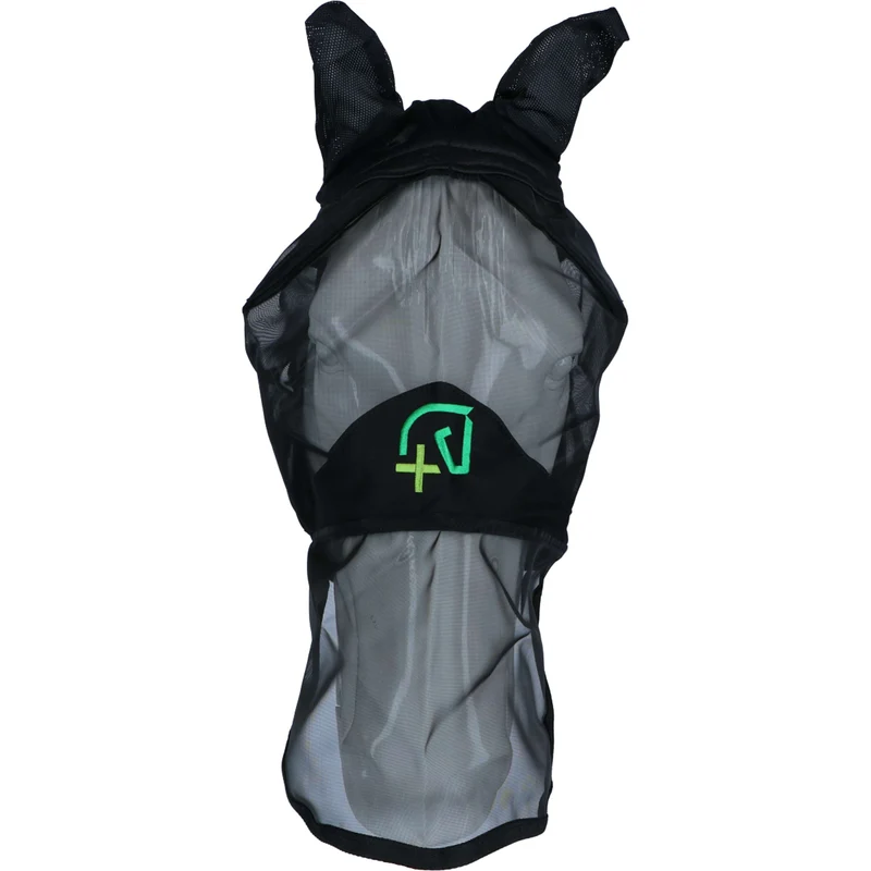 Agradi Horse Masque Anti-Mouches Fine Mesh avec Oreilles et Nez Noir