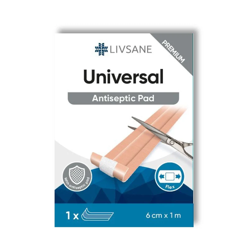 LIVSANE Premium Universele Pleister | 6cm x 1m rol | Wondverzorging