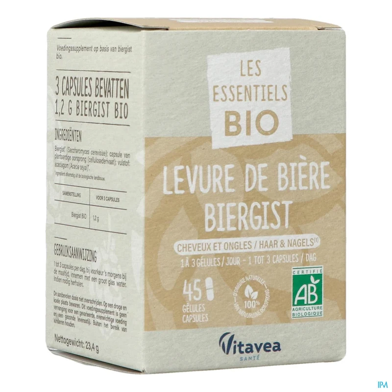 Vitavea Biergist Bio Caps 45 | Natuurlijk Supplement voor Huid, Haar & Nagels