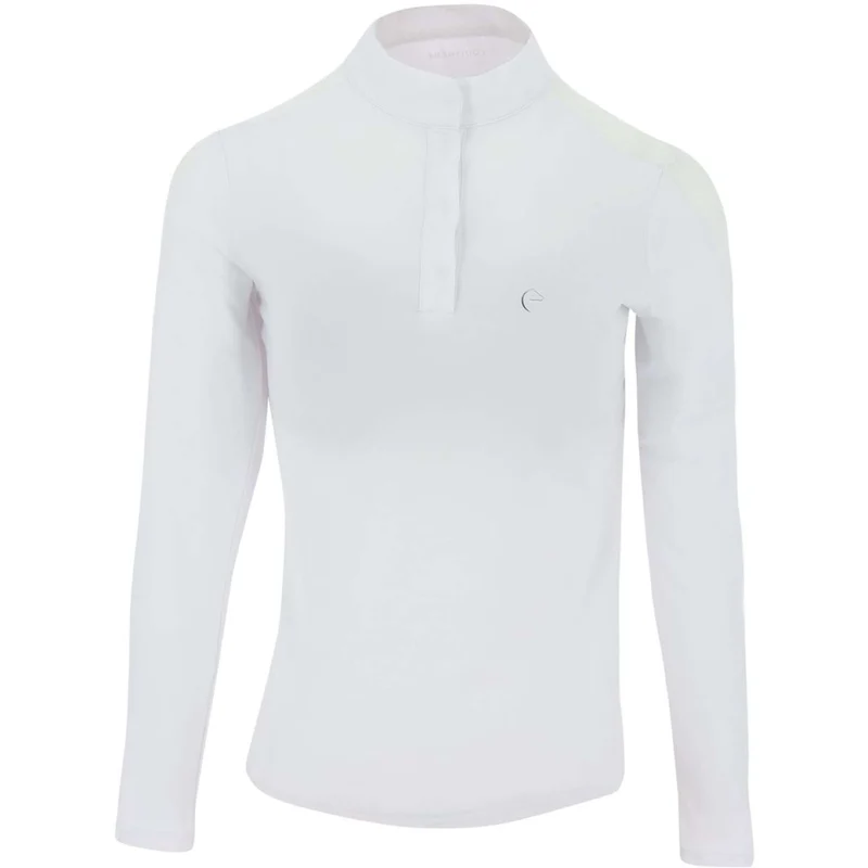 EQUITHÈME T-shirt de Concours Pekin Longues Manches Blanc