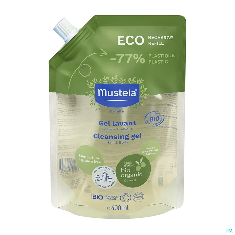 Mustela eco-refill BIO wasgel - familie 400 ml
