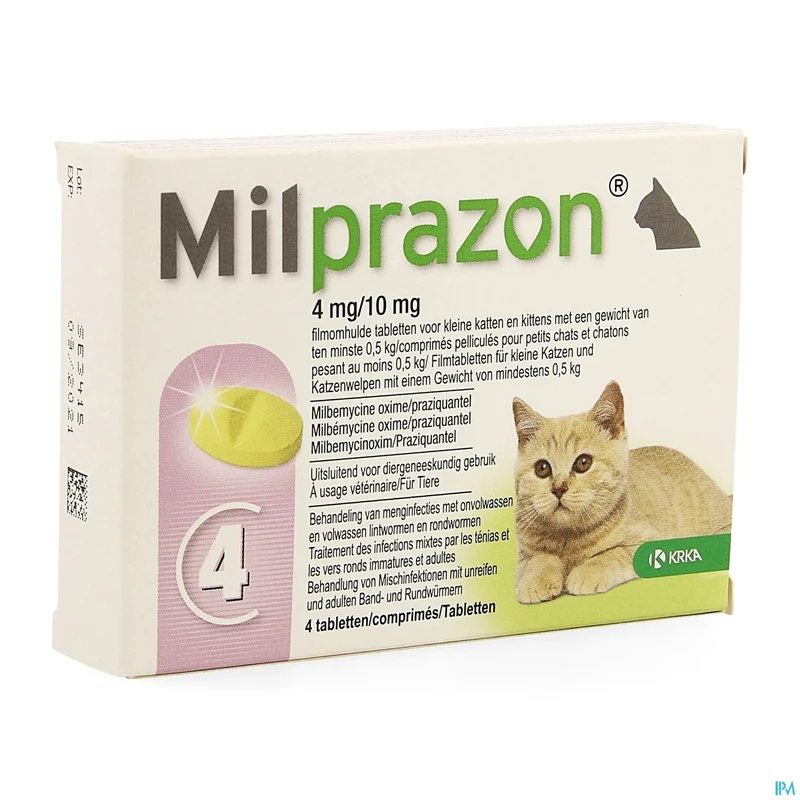 Milprazon 4mg/ 10mg Kat +0,5kg Comp 1x4