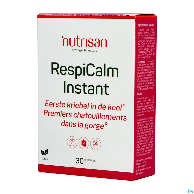 Nutrisan RespiCalm Instant | 30 capsules | Weerstandondersteuning