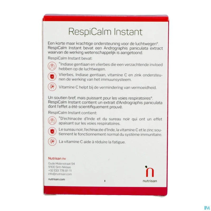 Nutrisan RespiCalm Instant | 30 capsules | Weerstandondersteuning