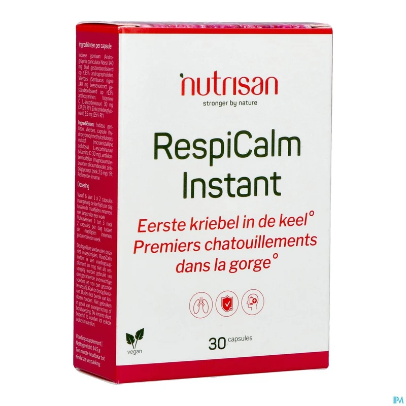 Nutrisan RespiCalm Instant | 30 capsules | Weerstandondersteuning
