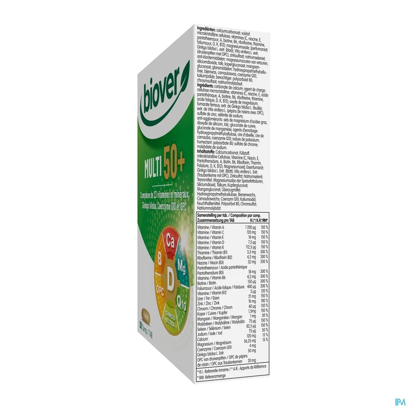 Biover Multi 50+ | 30 tabletten | Vitaminen en mineralen 50+