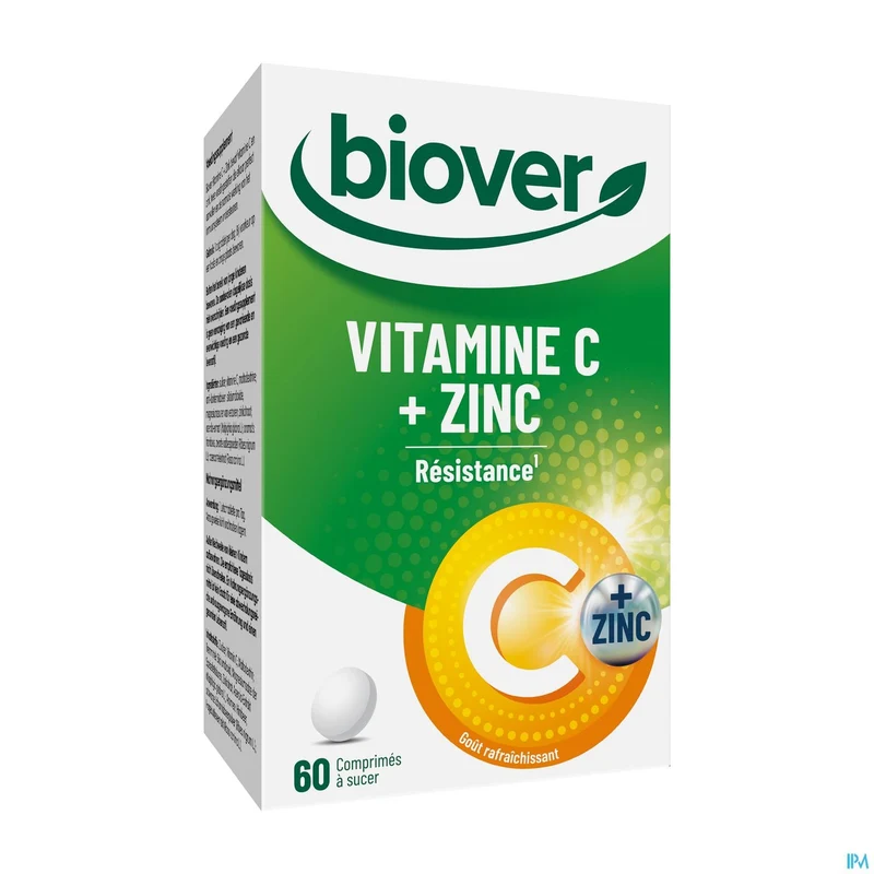 Biover Vitamine C + Zink Comp 60 - Immuunsysteem Boost Zuigtabletten