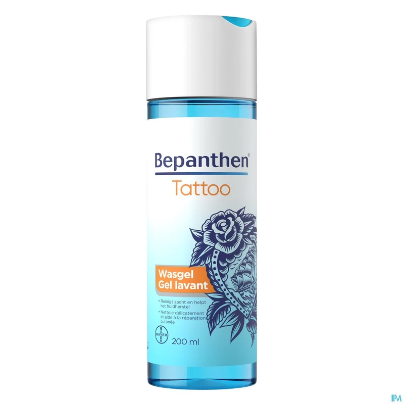 Bepanthen Tattoo Wasgel 200ml - Milde Reiniging & Verzorging voor Nieuwe Tattoos