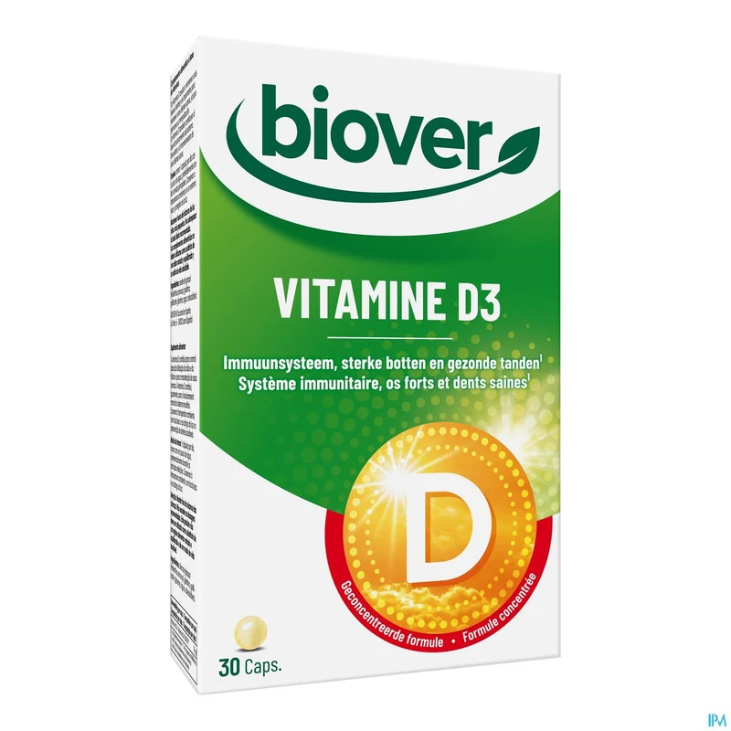 Biover Vitamine D3 Caps 30 | Immuunsysteem & Sterke Botten | 400 IU