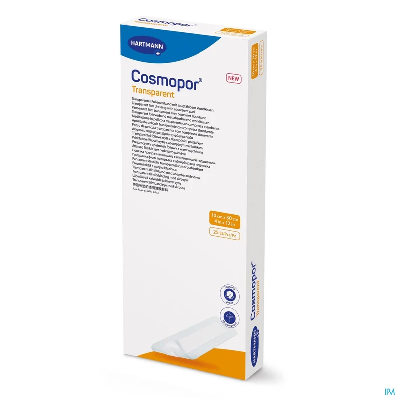 Cosmopor Transparent | 25 steriele wondverbanden 10x30cm | Wondzorg