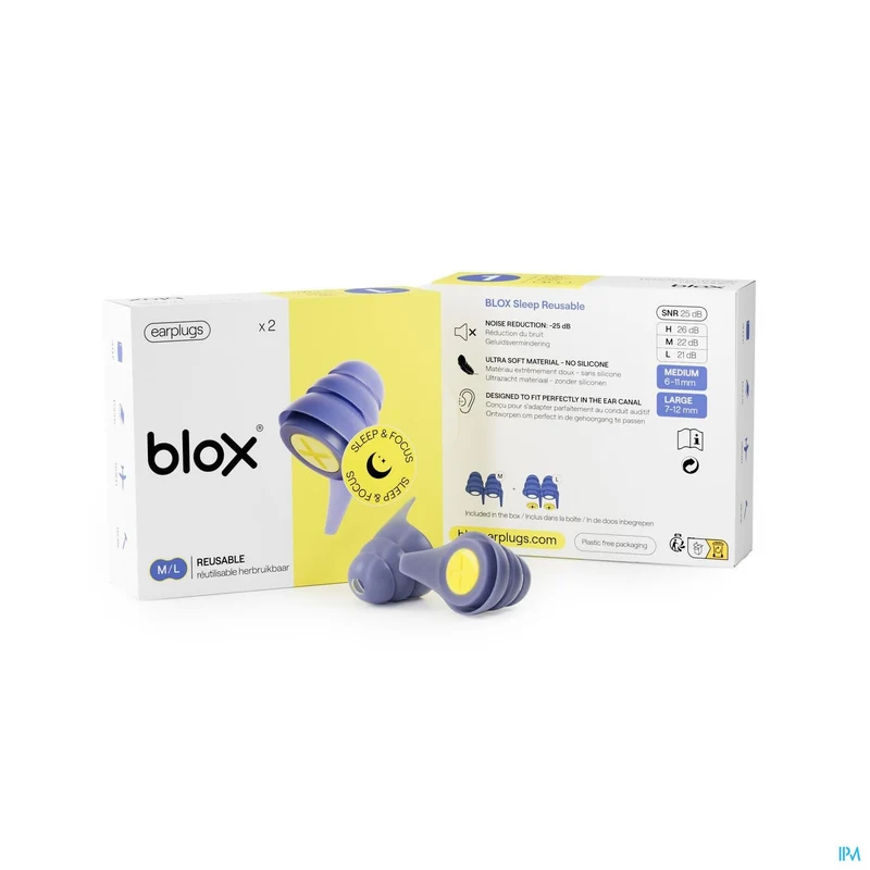 Blox Sleep Herbruikbare Oordopjes - Optimale Geluidsdemping 25dB & Comfortabel
