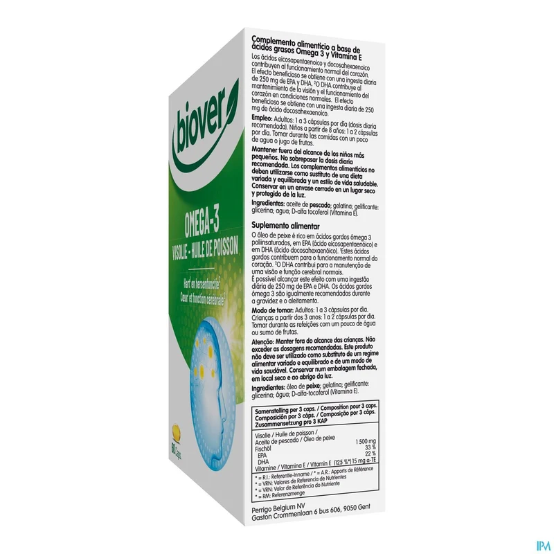 Biover Omega 3 Visolie Caps 60 - Hart, Hersenen & Ogen Ondersteuning