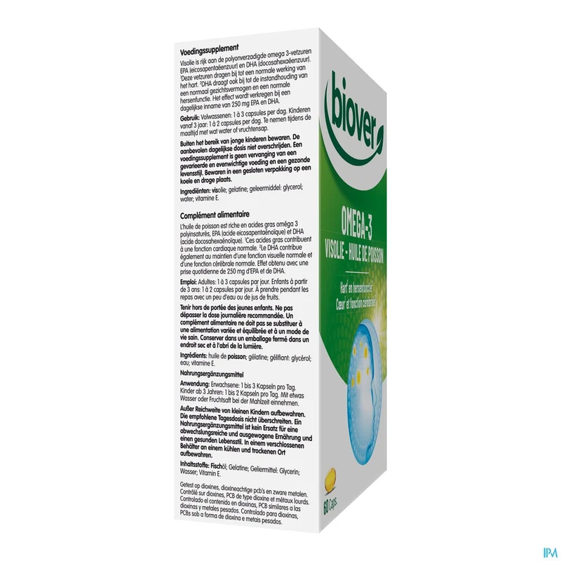 Biover Omega 3 Visolie Caps 60 - Hart, Hersenen & Ogen Ondersteuning